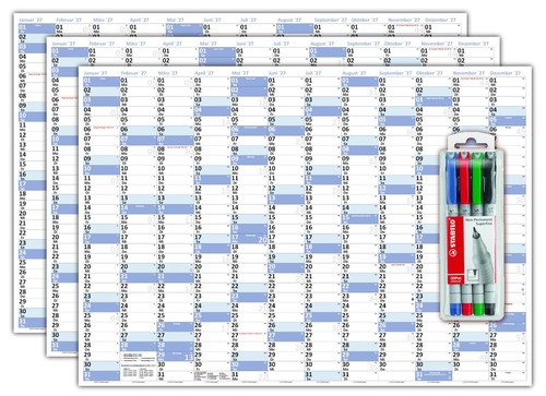 Stück wandkalender din a1 - 3,