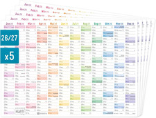 5er Set Wandkalender 2026 A4