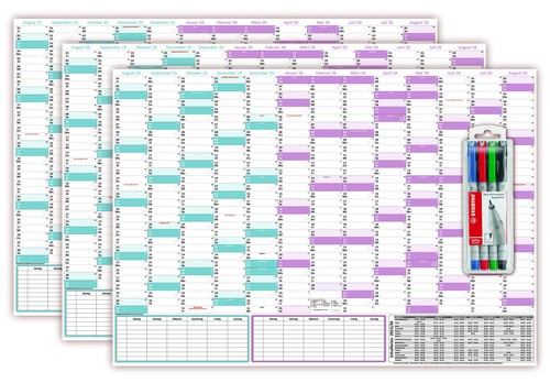 Schuljahreskalender din b1 - 3x,