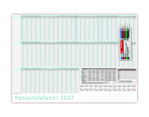 Urlaubsplaner din 2027 nass - b1,