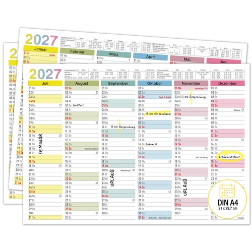Tafelkalender 2027 bunt din - tafelkalender,