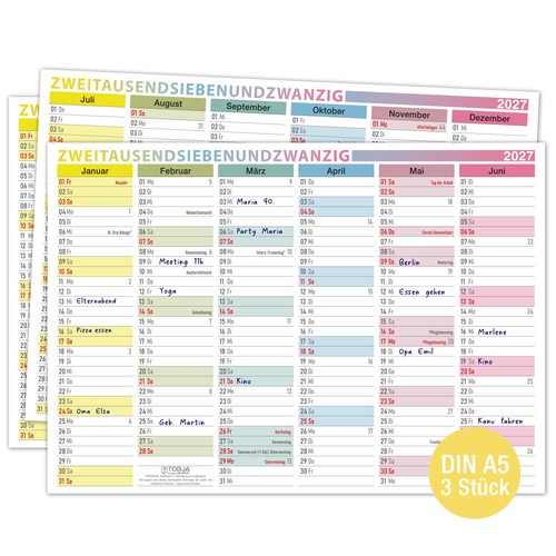 Tafelkalender 2027 bunt - tafelkalender,