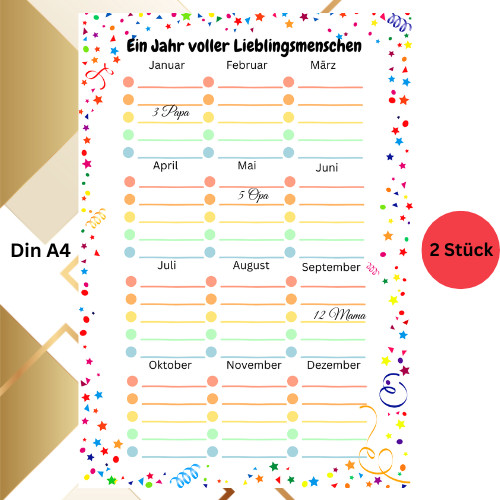 Geburtstagskalender planner - geburtstagskalender,