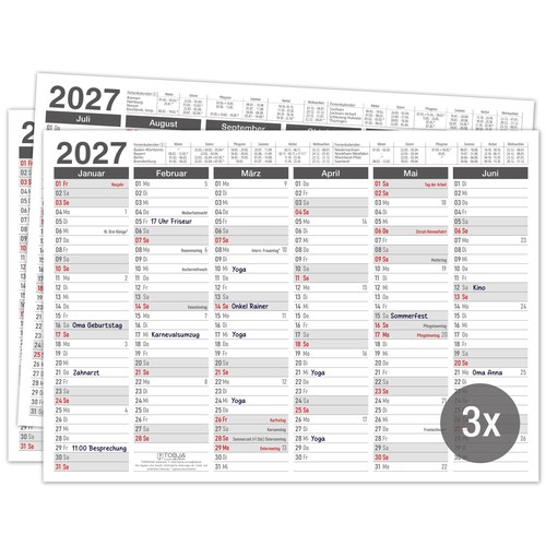 Tafelkalender 2027 anthrazit - tafelkalender,