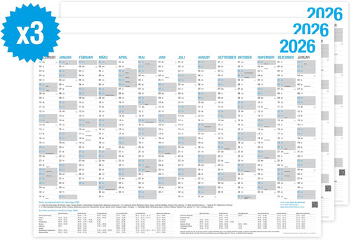 3er set wandkalender 2026 - 3er,
