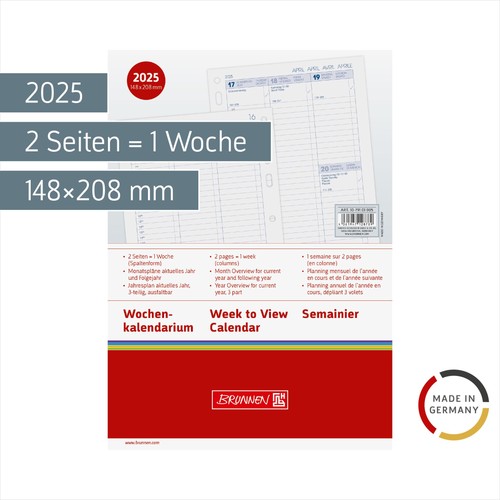 Brunnen wochenkalender 2025 - a5,