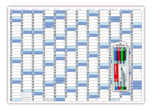 Wandkalender din 2026 - xl,