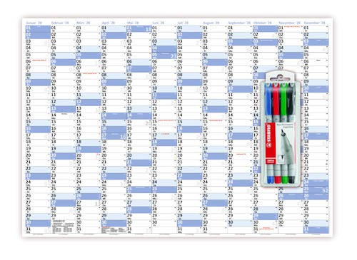 Wandkalender din 2028 - xl, a1