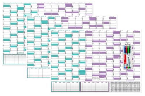 3er set schuljahreskalender - 3er,