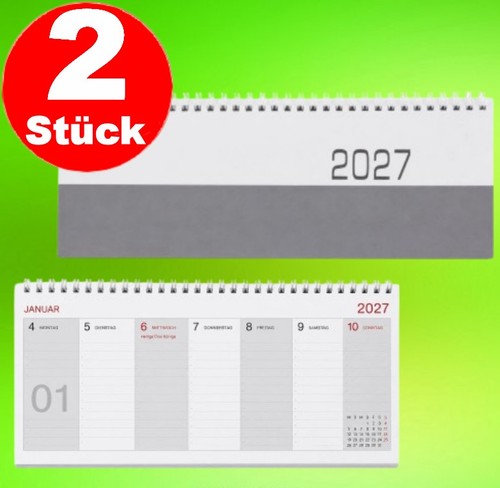 Tischkalender 2027 quer - 2x,